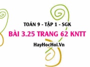 Bài 3.25 trang 62 Toán 9 tập 1 Kết nối tri thức